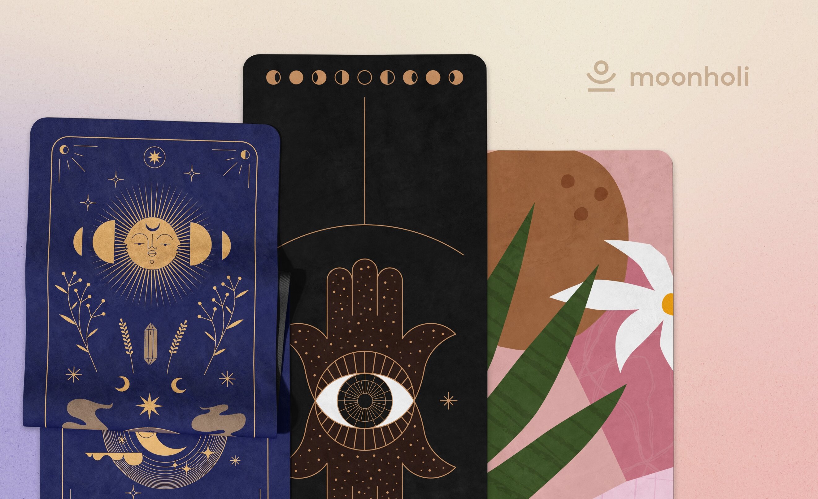 Portfolio cover - selected mats and Moonholi logo